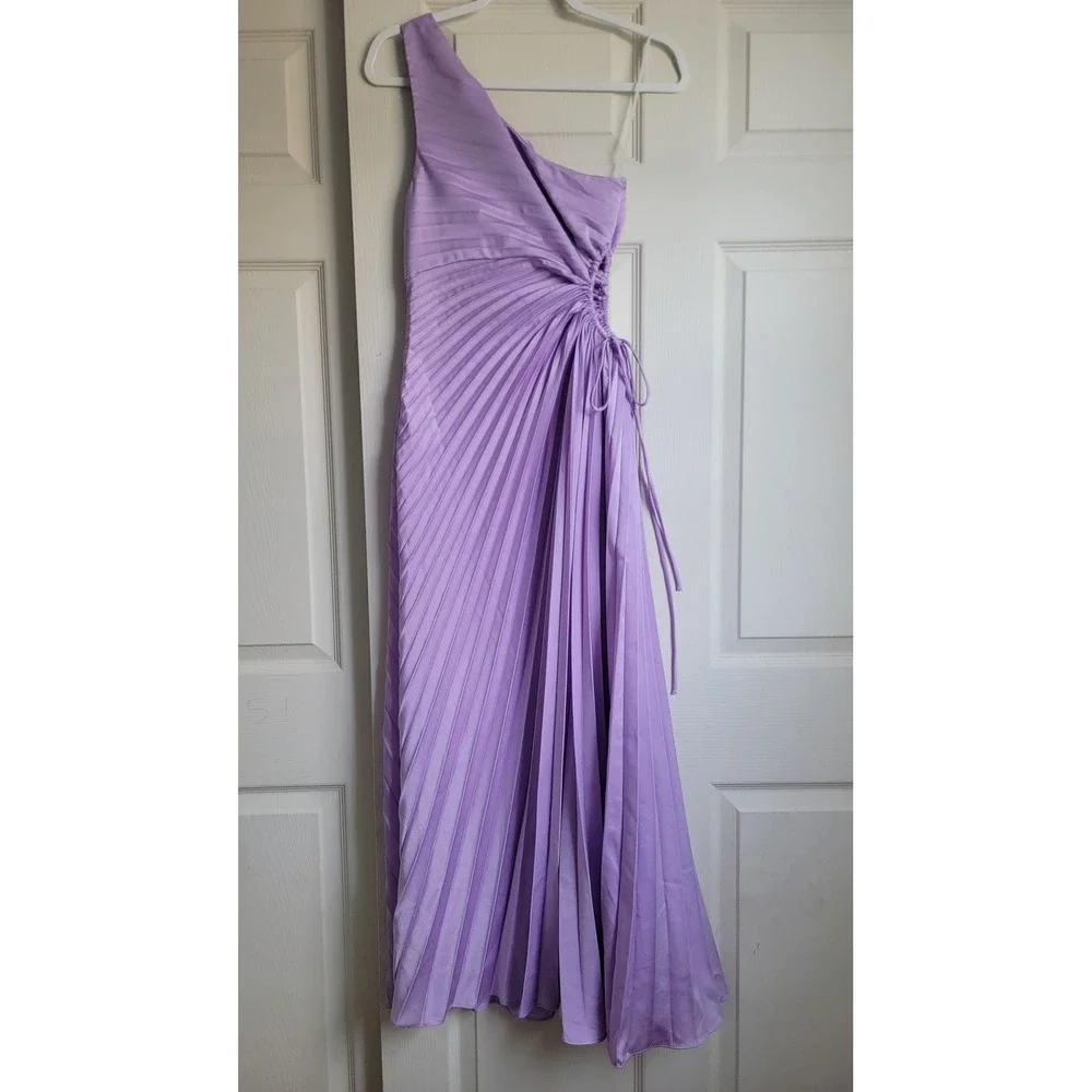 Hello Molly‎ One Shoulder Pleated Season Of Weddings Maxi Dress Lilac Small - Picture 4 of 12